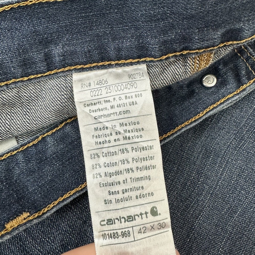 Carhartt Denim Jeans Men's 42x30‎ Relaxed Fit workwear 5 pocket Work Casual - Picture 3 of 15
